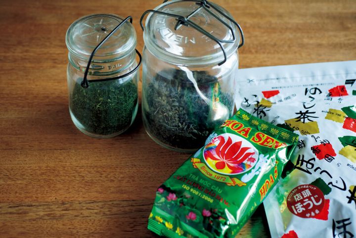 ハス茶、緑茶、ほうじ茶