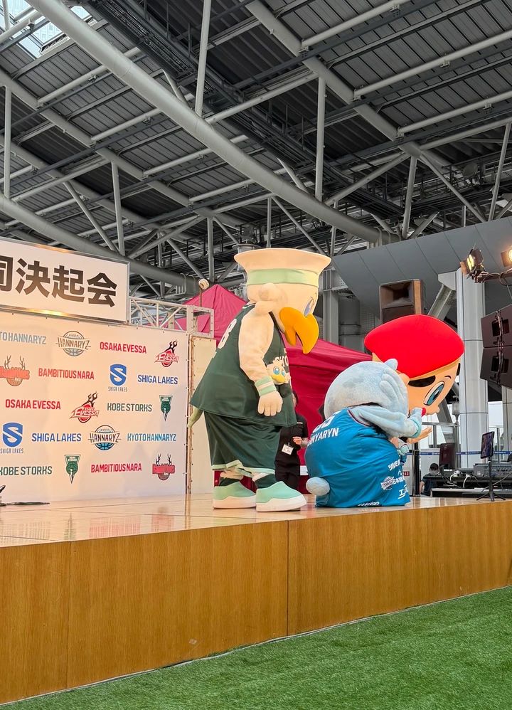 「B.LEAGUE 関西5クラブ合同決起会」マスコットたち