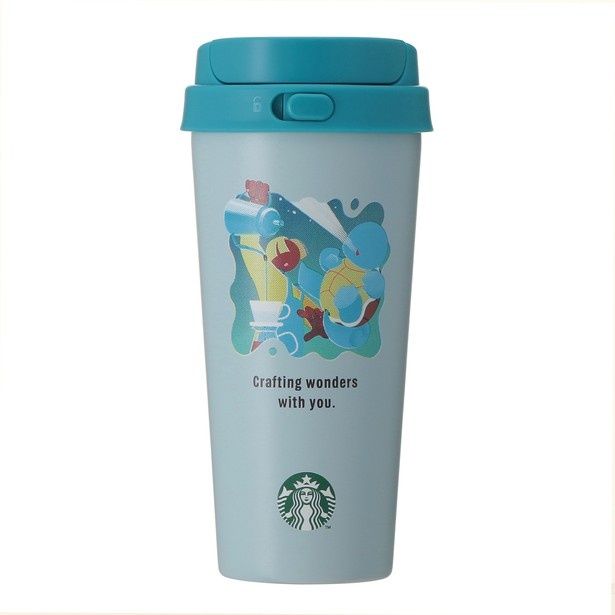 「Pokemon + STARBUCKS ステンレス TOGO ボトル 473ミリリットル ゼニガメ」(6600円) (C)Pokemon. (C)Nintendo／Creatures Inc.／GAME FREAK inc.