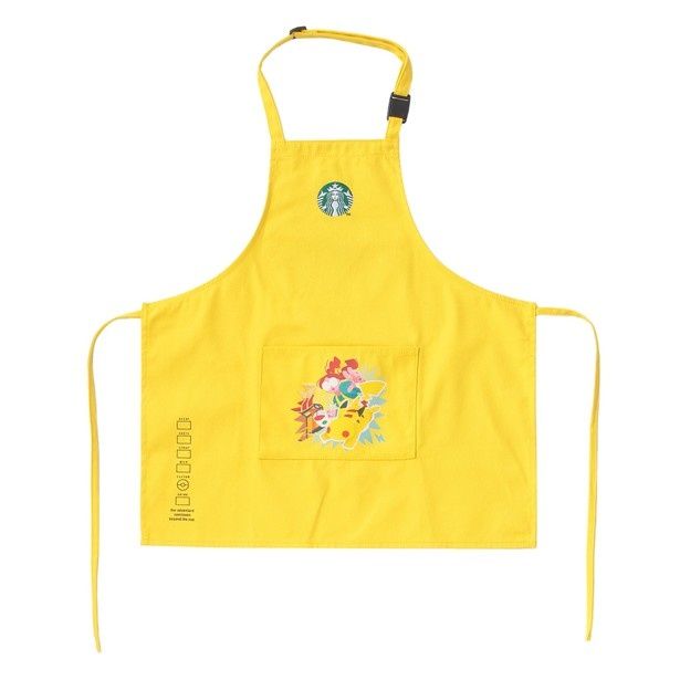 ピカチュウをモデルにしたビビッドなイエローの「Pokemon + STARBUCKS キッズエプロン ピカチュウ」(4000円) (C)Pokemon. (C)Nintendo／Creatures Inc.／GAME FREAK inc.