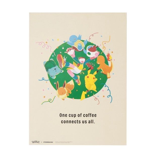 「Pokemon + STARBUCKS アートポスター コーヒーコネクション」(2500円) (C)Pokemon. (C)Nintendo／Creatures Inc.／GAME FREAK inc.
