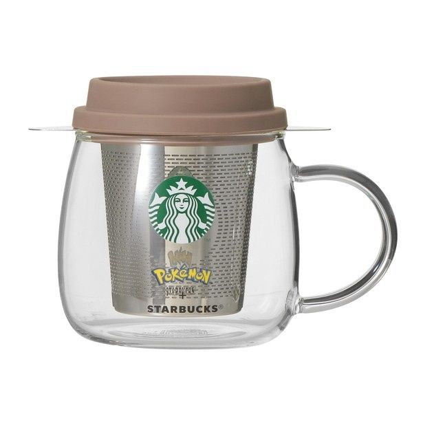 ペーパーフィルター不要でコーヒーをいれられる「Pokemon + STARBUCKS SSストレーナー付き耐熱グラスマグ コーヒーアドベンチャー 296ミリリットル」(4400円) (C)Pokemon. (C)Nintendo／Creatures Inc.／GAME FREAK inc.