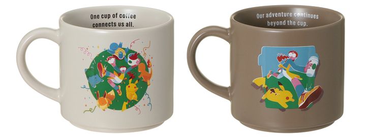 【オンラインストア限定】（左から）「Pokémon + STARBUCKS スタッキングマグ」355ml コーヒーコネクション/コーヒーアドベンチャー 各3800円