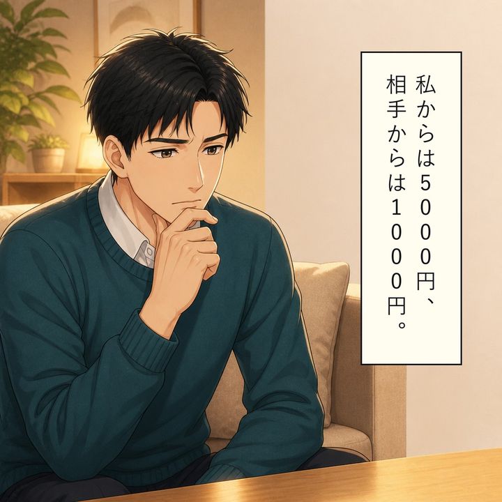 渡す額ともらう額の差に父親は違和感を覚えます