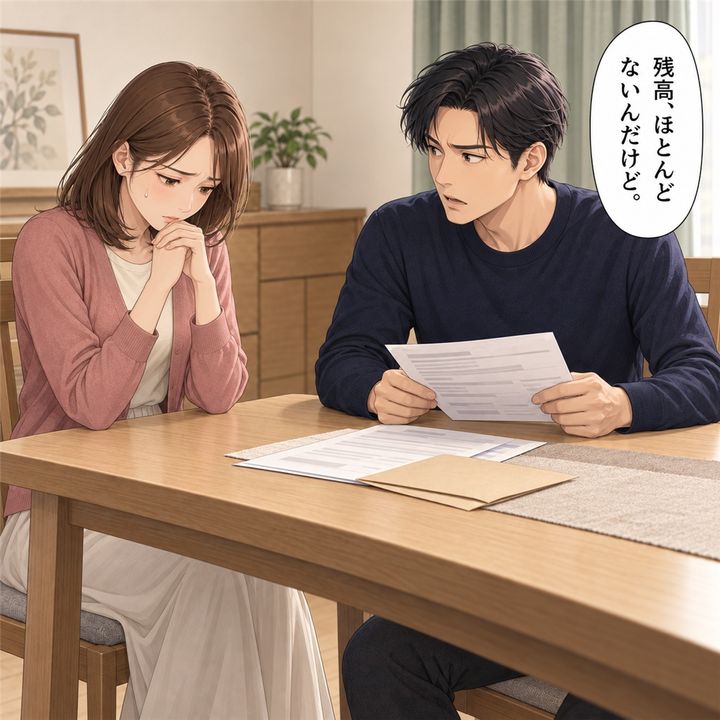 お金がほとんど残っていない理由を、妻に聞きます。