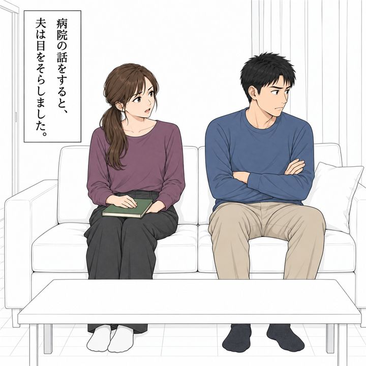 私が病院の話をすると、夫は面倒そうに目をそらします。