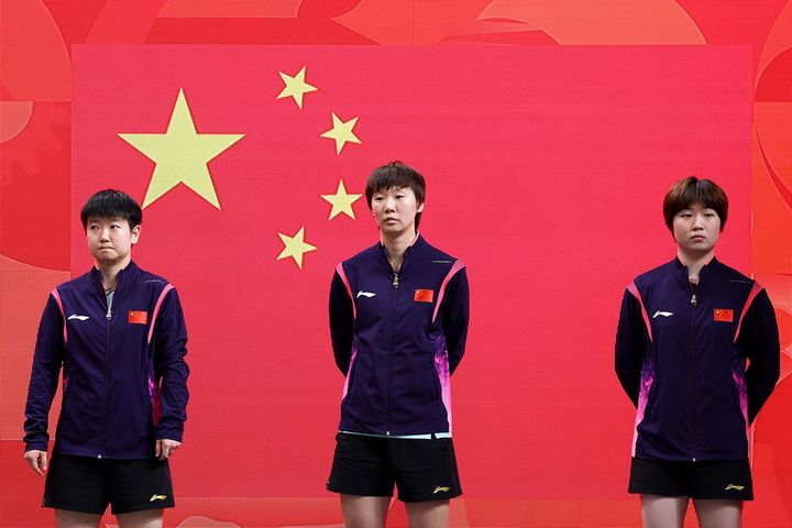 卓球中国の孫穎莎、王曼昱、蒯曼（C）Getty Images