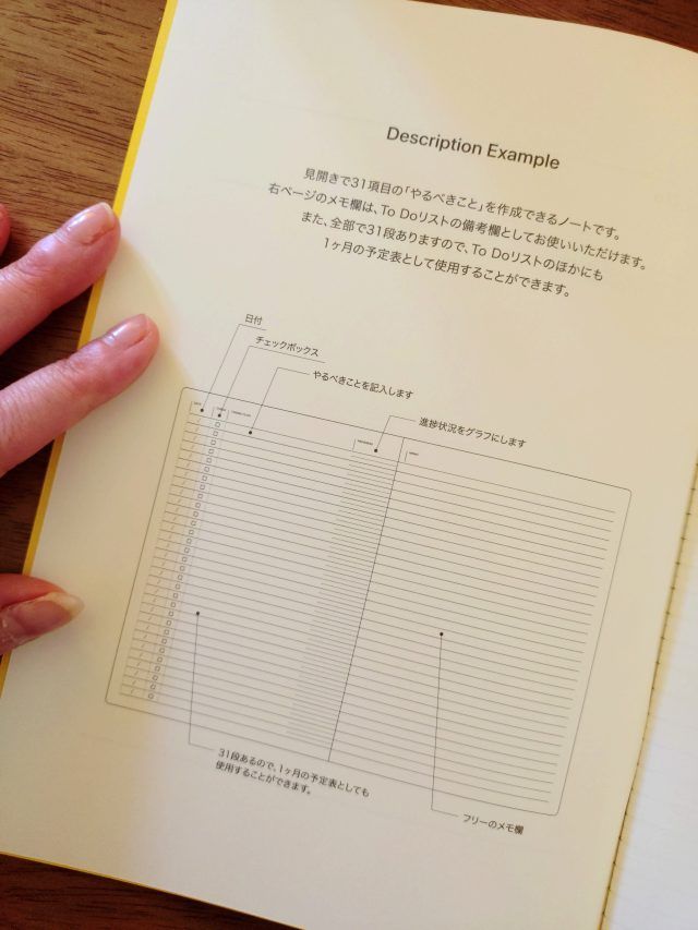ラコニックのスタイルノートの中面