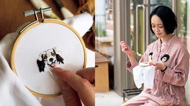 刺繡作家・小菅くみさん、犬の思い出と一針入魂