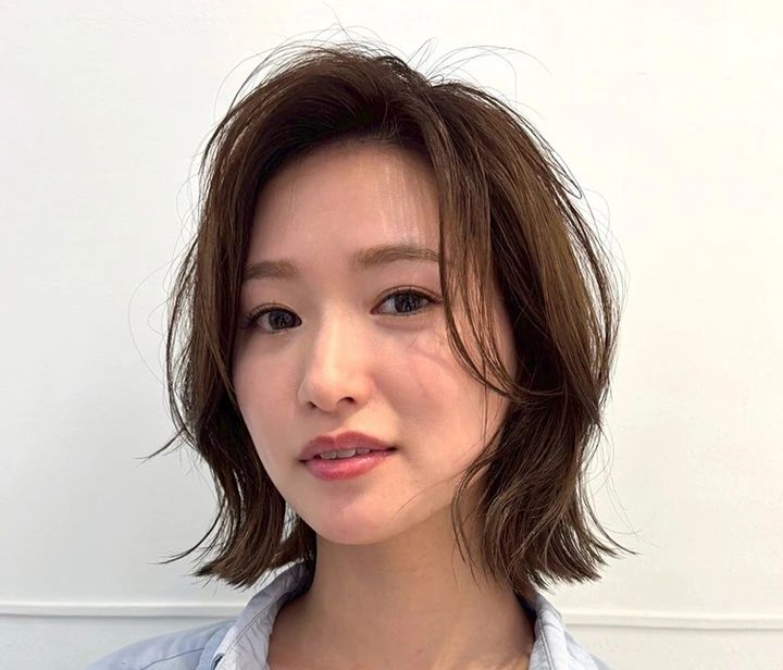 柔らかシースルーボブ 正面