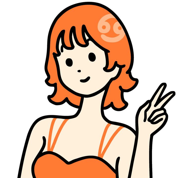 蟹座モチーフの女の子イラスト