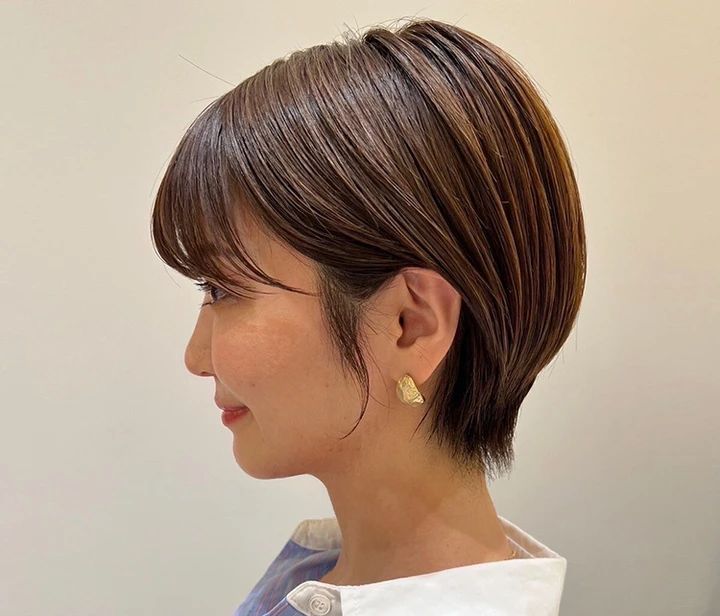 透け感ショートボブ サイド