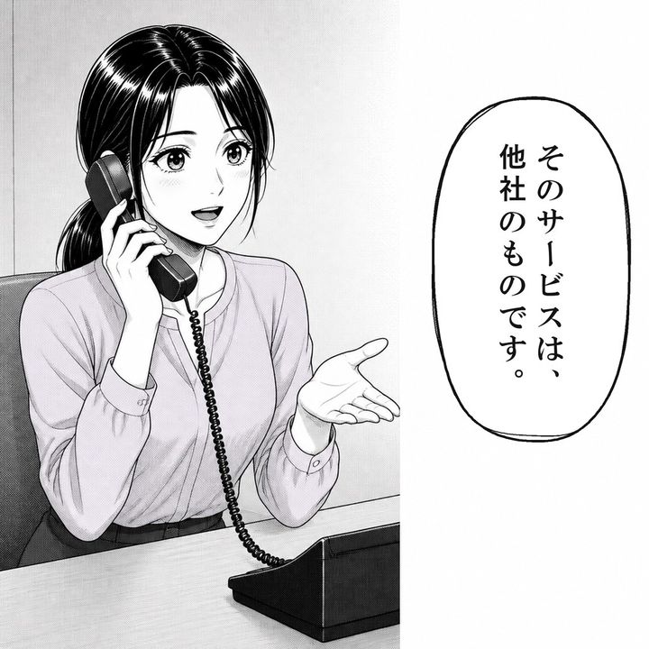 受付は問い合わせのサービスが他社のものと伝えます