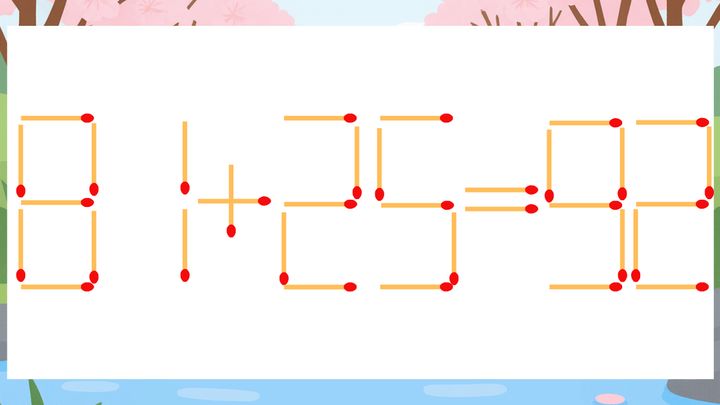 【マッチ棒クイズ】1本だけ動かして正しい式に：81+25=92？の問題画像