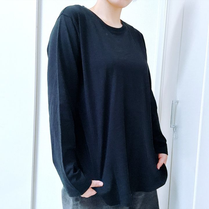 肌寒くなってきた。秋～冬に使える？【ユニクロ】「ソフトコットンラウンドヘムT」の着心地を正直レポ