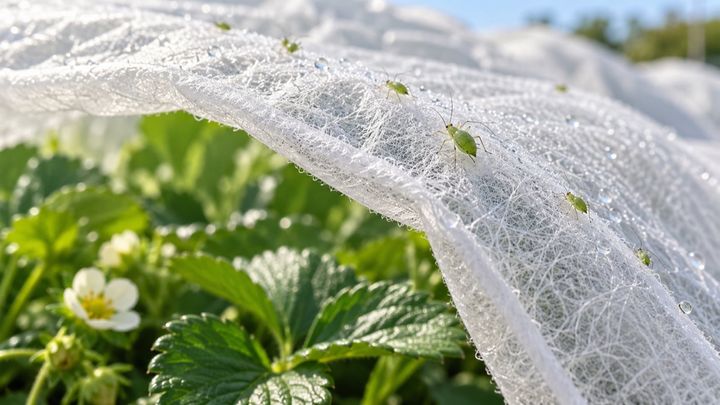 アブラムシは通さず、風と水は通す布