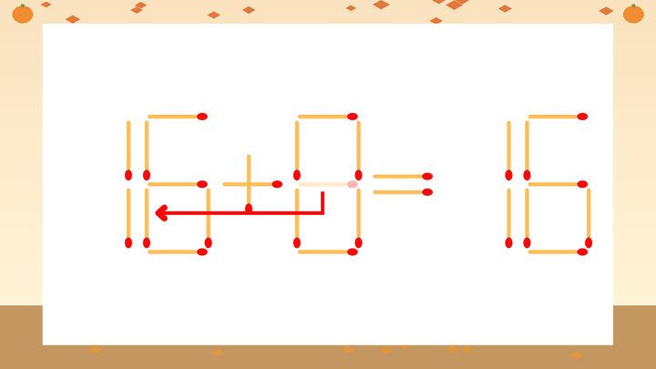 【マッチ棒クイズ】1本だけ動かして正しい式に：15+8=16？の解答画像
