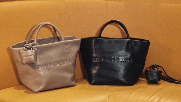 DEAN & DELUCA × BEAMS COUTURE ハイブリッドＦレザートートバッグ（グレー、ブラック） 各 ￥29700