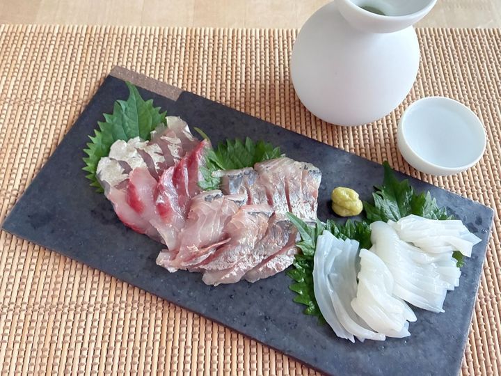 刺身の昆布〆とヒイカの刺身