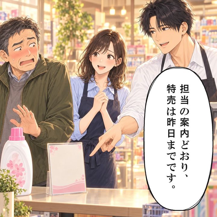終了日を見た常連客は言葉を失い商品を置いて去ります
