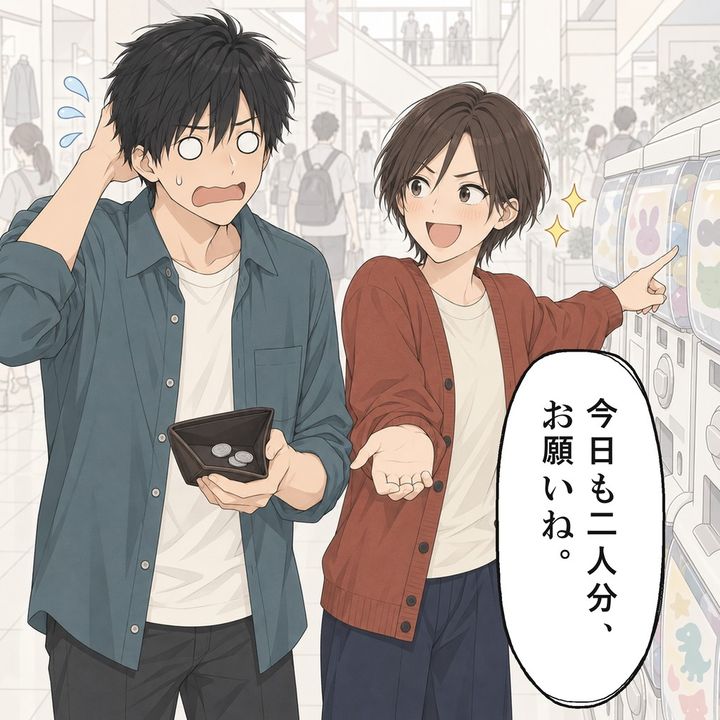 恋人は自分の財布を出さず、二人分の支払いを求めます
