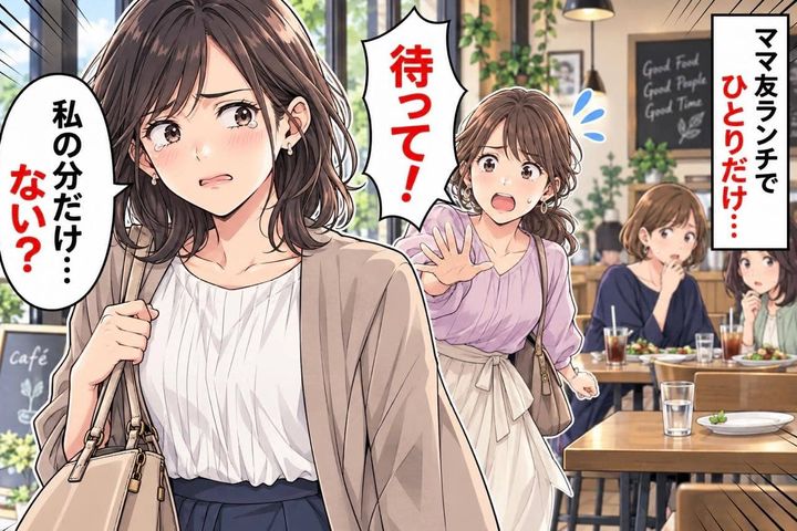 「私の分だけない…？」ママ友ランチで外された私→帰り際、追いかけてきたのは意外なあの人で…