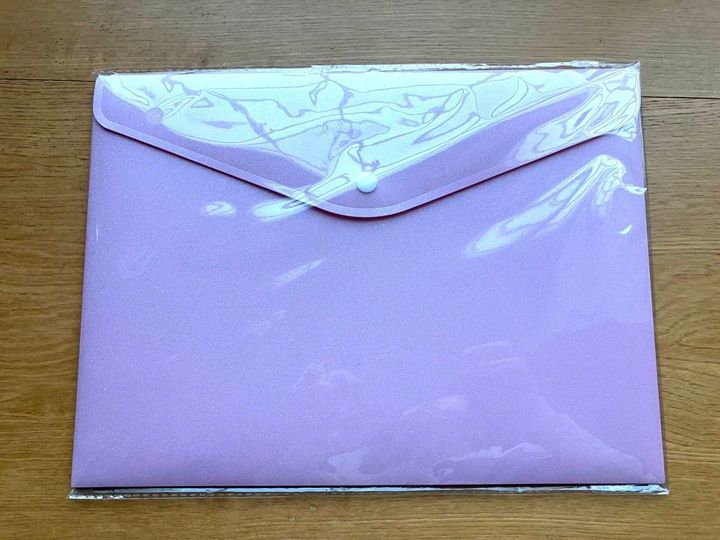 ダイソー：ラメドキュメントファイル A4(パステルカラー)