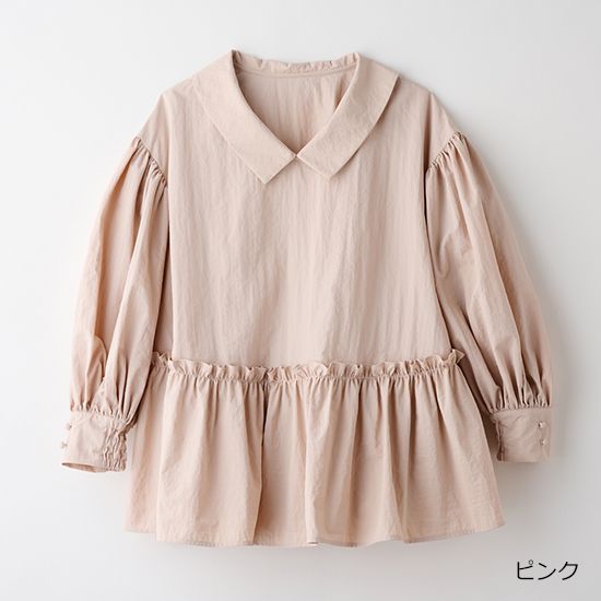 [THREE SQUARE]2WAYタフタロングスリーブブラウス ￥17,600
