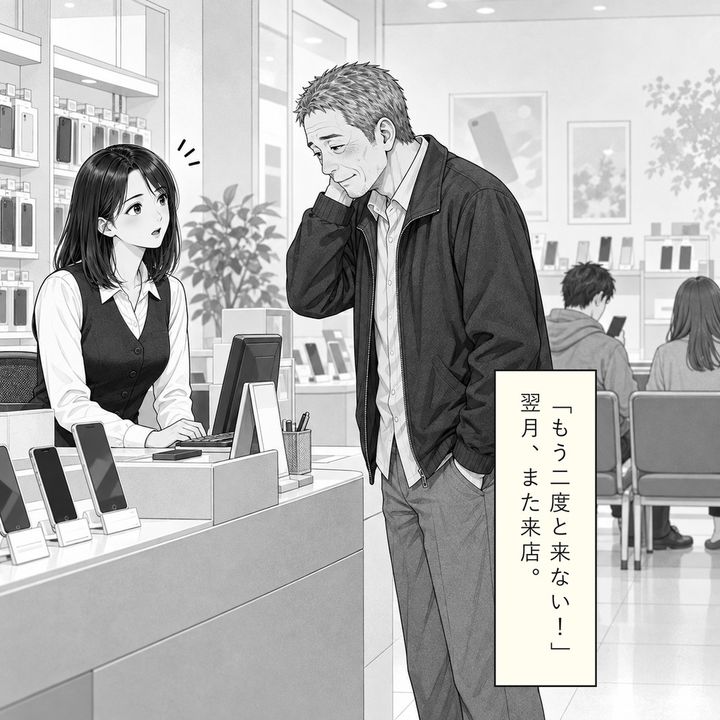 二度と来ないと言った男性が翌月再来店します