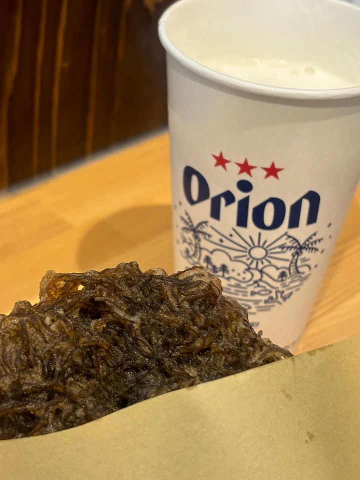 もずく天とオリオンビール