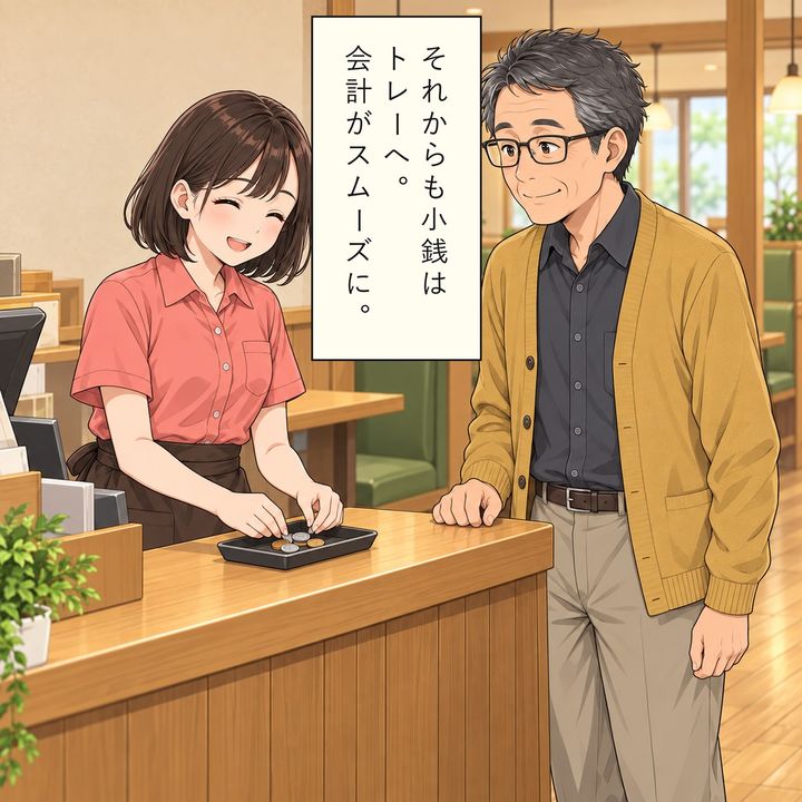 その後もトレーで会計し、レジがスムーズに進みます