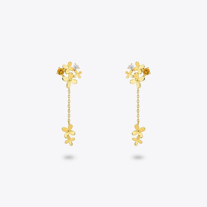 SV925(YGc) Pierced Earrings / Citrine / CZ ￥18920