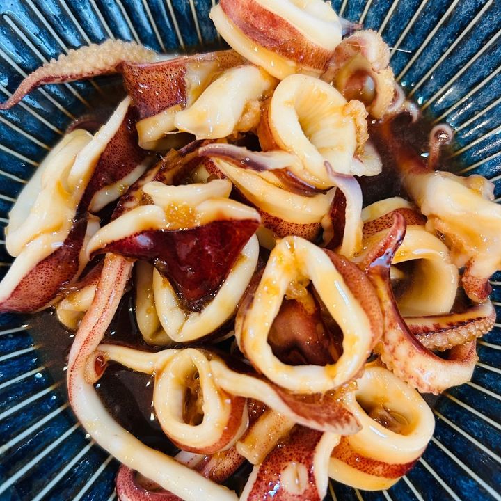 5. イカに煮汁をかけて完成