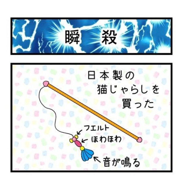 奮発して、日本製の猫じゃらしを買ってみた もちこ(@mogutchecho)