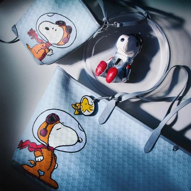 「Peanuts Space Snoopy『I AM A Plastic Bag』ジップ・トート」(16万5000円)、「Peanuts Space Snoopy『I AM A Plastic Bag』ミニ・バケット」(13万2000円)