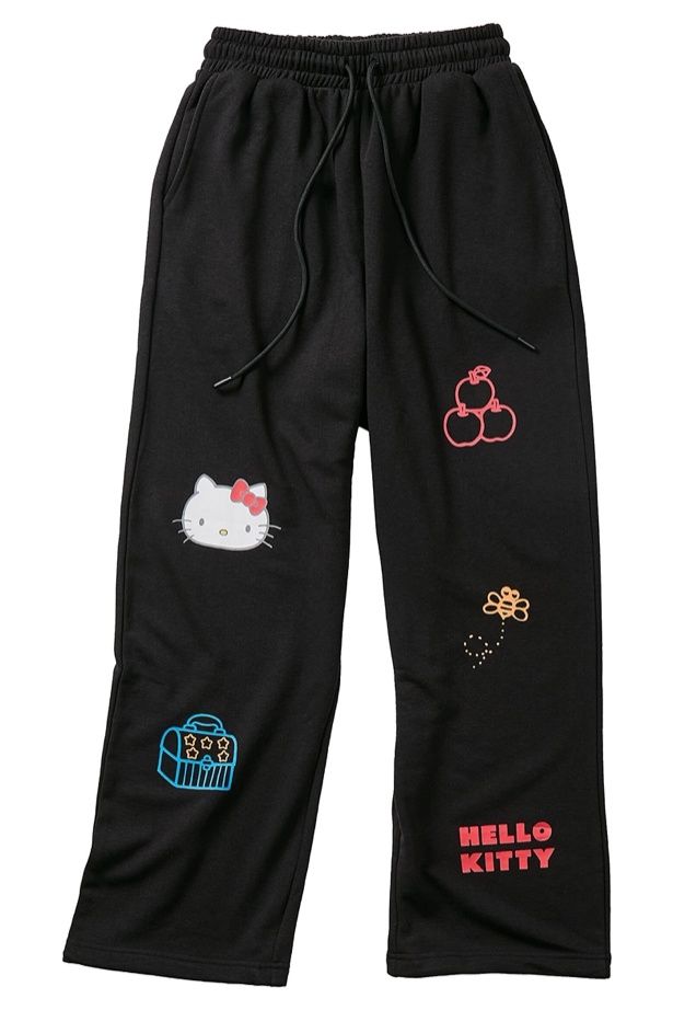 Sanrio characters スウェットパンツ(ハローキティブラック)