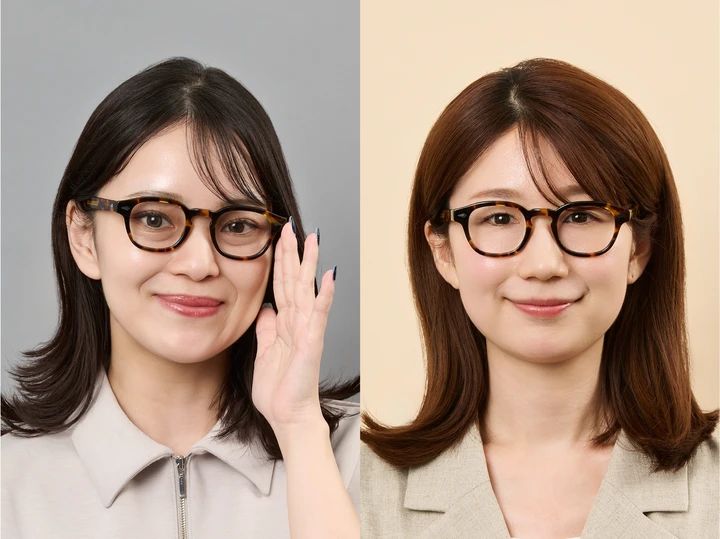 モスコット LETOSH クラシック・ハバナ メガネ 顔タイプでかけ比べ 着用画像