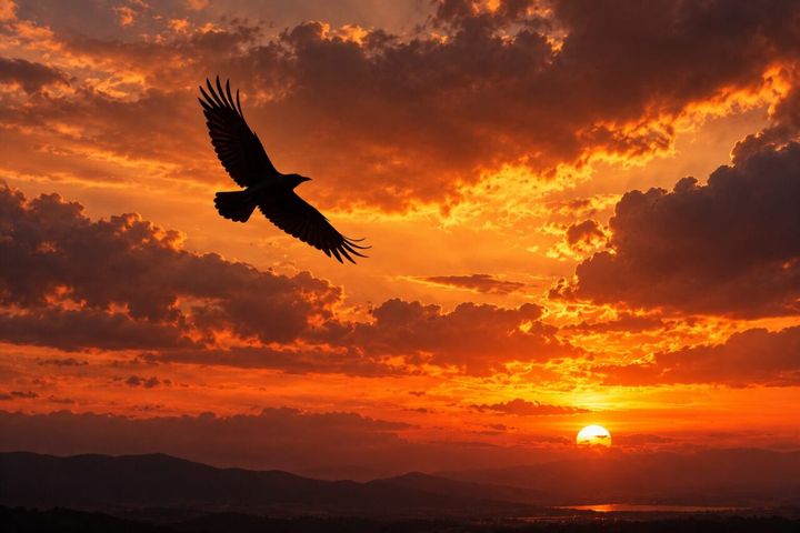 crow-sunset
