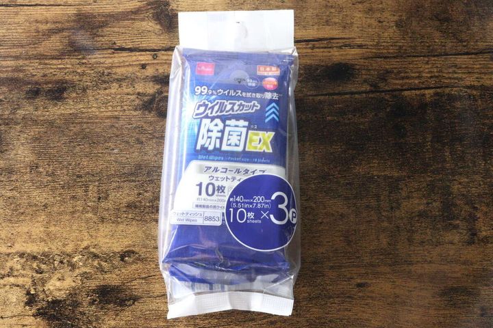 ダイソーの「ウイルスカット除菌EXウェット」のパッケージ全体