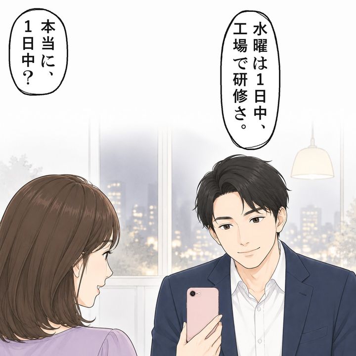 1日中工場にいたと笑う彼に、私はスマホの画面を向けました
