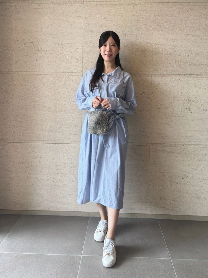 【UNIQLO : C 2026年秋新作】コットンスタンドカラーワンピース｜157cmの着回し3選_4
