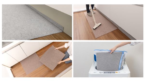 日々の掃除の負担を軽減！キッチン床の隙間汚れを塞ぐマットと使い捨てシートを発売