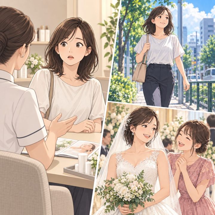 結婚式前の徒歩通勤を描いた漫画アイキャッチ