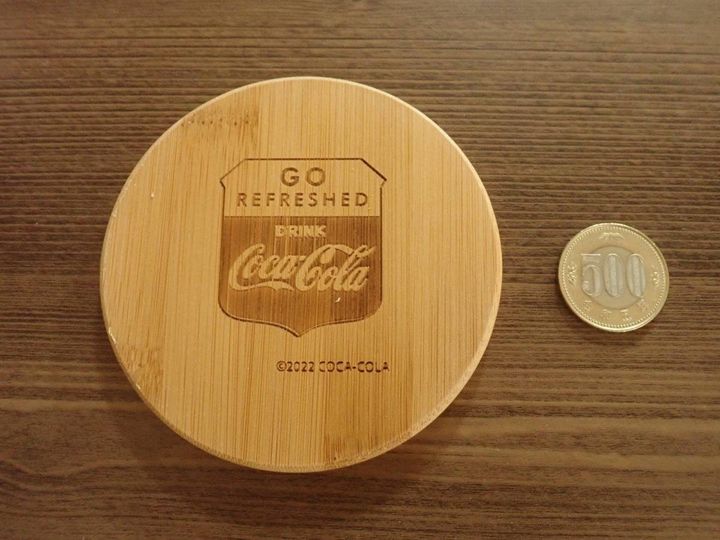 ダイソー：バンブーコースター(コカ・コーラ、AS1、丸型、2個)