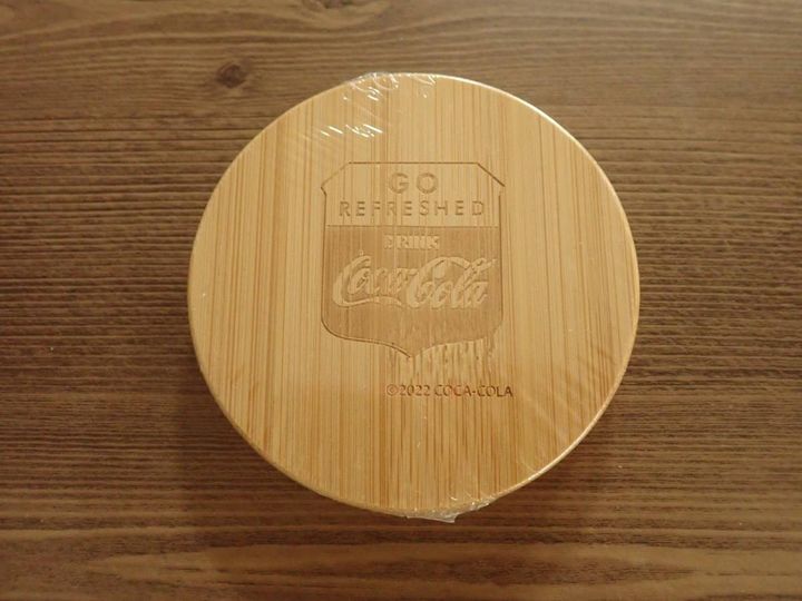 ダイソー：バンブーコースター(コカ・コーラ、AS1、丸型、2個)
