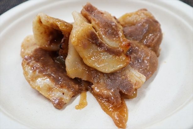 【写真】新メニューとして登場した豚の生姜焼きは、冷蔵でもやわらかさを保つために肩ロース肉を使用