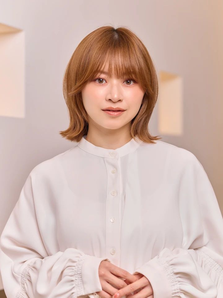 30代髪型・ミディアムの正面
