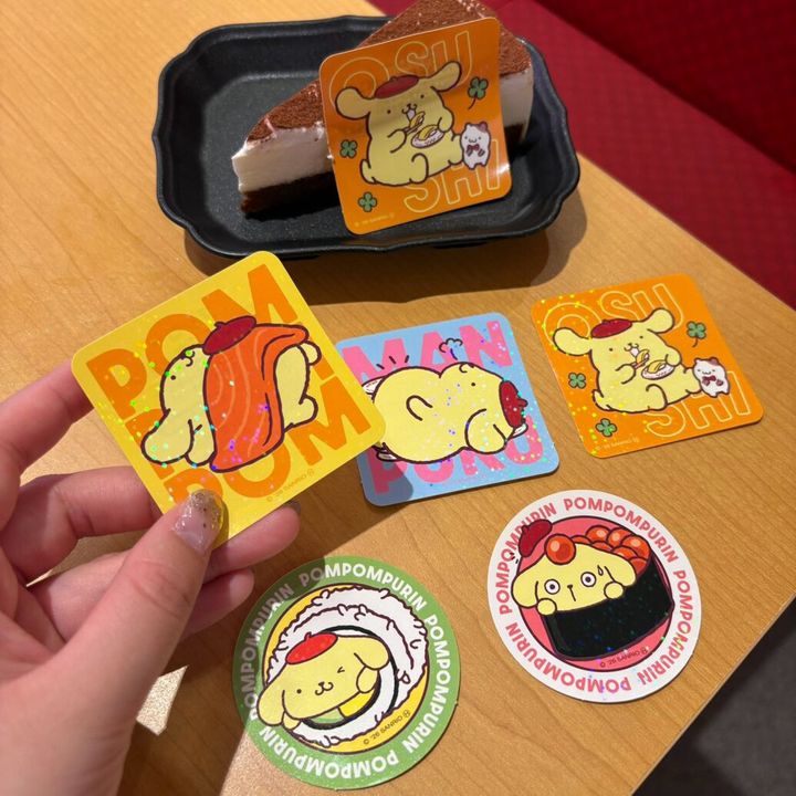 ポムポムプリン×スシロー コラボステッカー