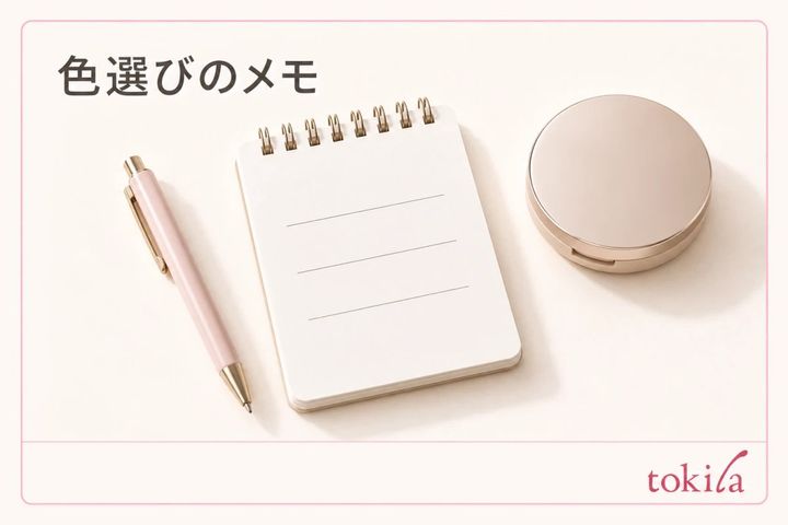製品名、使用条件、色の見え方を記録するイメージ