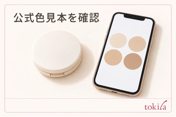 通販の購入前に公式の色展開を確認するイメージ
